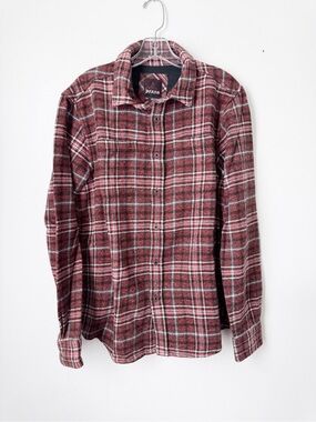 Prana Men's Orange Plaid Button-Down Shirt